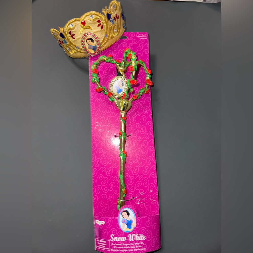 Snow White Enchanted Scepter/Wand and Tiara Set for Dress Up, Lillian Veron, NEW